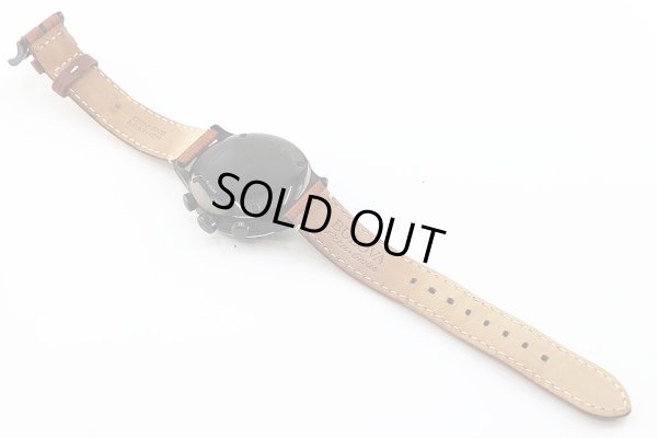 ブローバ　タイプＡ－１５　黒文字盤　革ベルト状態　裏面