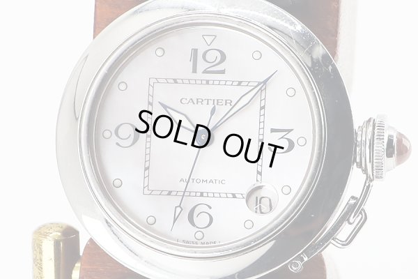 カルティエ　パシャＣ　２３２４　ピンクシェル文字盤　表面