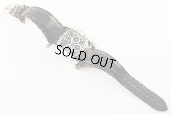 ブルガリ　アショーマ　クロノグラフ　ＡＡ４８ＳＣＨ　黒文字盤　革ベルト状態　表面