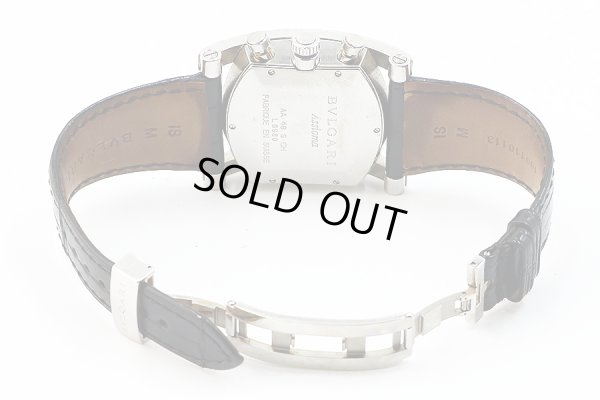 ブルガリ　アショーマ　クロノグラフ　ＡＡ４８ＳＣＨ　黒文字盤　革ベルト