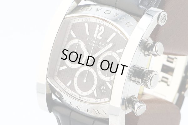 ブルガリ　アショーマ　クロノグラフ　ＡＡ４８ＳＣＨ　黒文字盤　サイド拡大