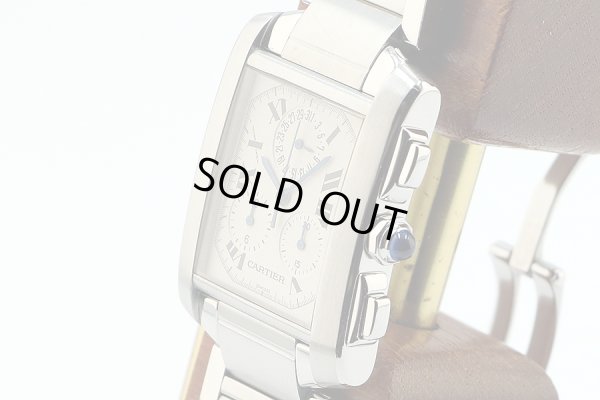カルティエ　タンクフランセーズ　クロノリフレックス　白文字盤　サイド拡大