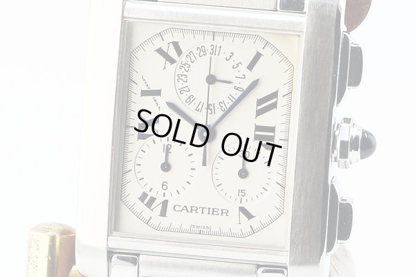 カルティエ　タンクフランセーズ　クロノリフレックス　白文字盤　表面