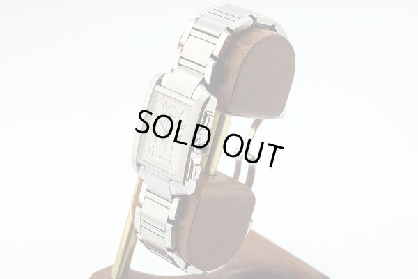 カルティエ　タンクフランセーズ　クロノリフレックス　白文字盤　サイド