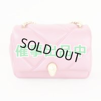 ブルガリ　セルペンティ カボション クロスボディ ミニバッグ ピンク