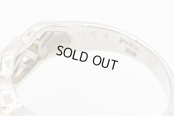 PT900/K18 ダイアイリリング 0.54ct 6.30g　刻印