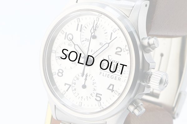 ジン　３５６ＳＡ　フリーガーIII　クロノグラフ　銀文字盤　サイド拡大