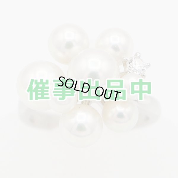 画像1: タサキ　PT900 パールダイアイリリング 0.07ct 8.60g