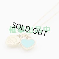 ティファニー　750YG ミニダブルハートタグペンダントネックレス 4.00g