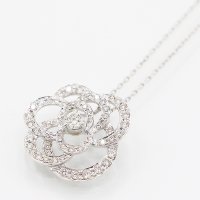 K18WG ダイアイリペンダントネックレス 0.75ct 4.30g