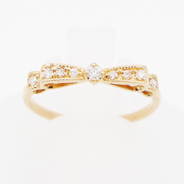 K18PG ダイアイリリング 0.10ct 1.60g