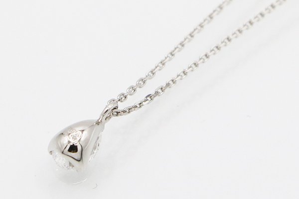 PT900/850 ダイアイリペンダントネックレス 0.410ct 2.60g　裏面