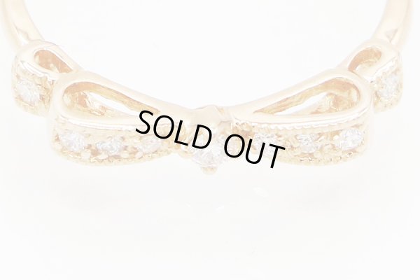 K18PG ダイアイリリング 0.10ct 1.60g　拡大