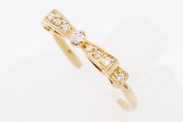 K18PG ダイアイリリング 0.10ct 1.60g　サイド