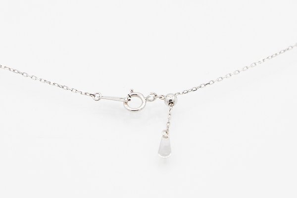 K18WG ダイアイリペンダントネックレス 0.75ct 4.30g　留め具