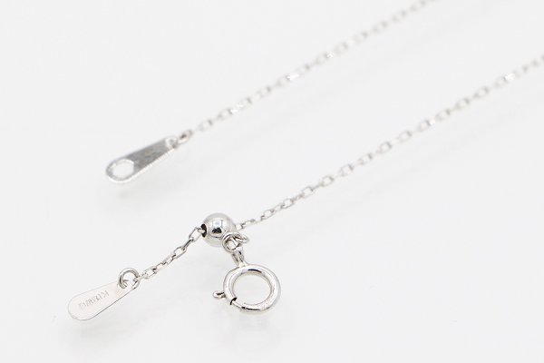 K18WG ダイアイリペンダントネックレス 0.75ct 4.30g　留め具外したイメージ