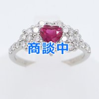 PT900 ルビーダイアイリリング 0.60ct 0.84ct 4.60g