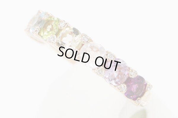 ポンテヴェキオ　K18PG マルチストーンダイアイリリング 0.08ct 4.50g　サイド