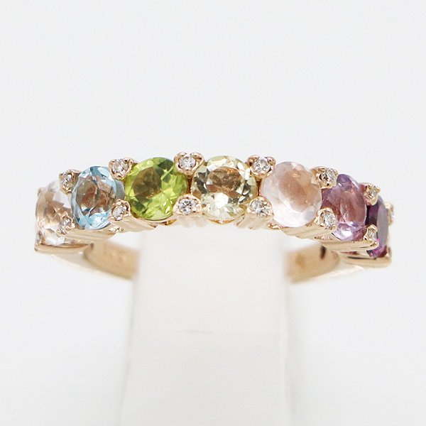 ポンテヴェキオ　K18PG マルチストーンダイアイリリング 0.08ct 4.50g