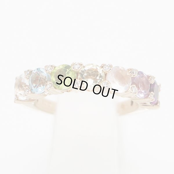 ポンテヴェキオ　K18PG マルチストーンダイアイリリング 0.08ct 4.50g