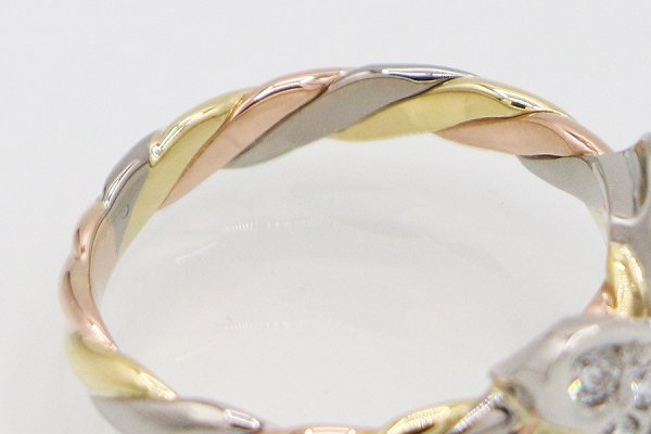 木内 賢治 　PT900/K18/PG ダイアイリリング 0.58ct 5.50g