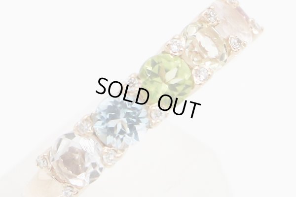 ポンテヴェキオ　K18PG マルチストーンダイアイリリング 0.08ct 4.50g　サイド