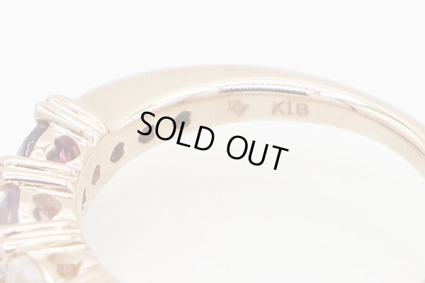 ポンテヴェキオ　K18PG マルチストーンダイアイリリング 0.08ct 4.50g　刻印