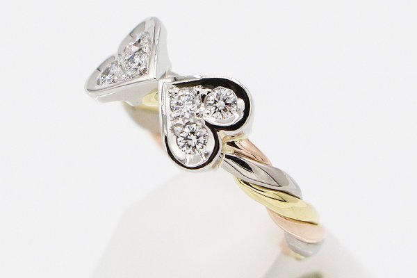 木内 賢治 　PT900/K18/PG ダイアイリリング 0.58ct 5.50g　サイド