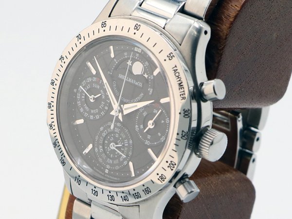 シェルマン グランドコンプリケーション　スポーツ　黒文字盤　サイド拡大