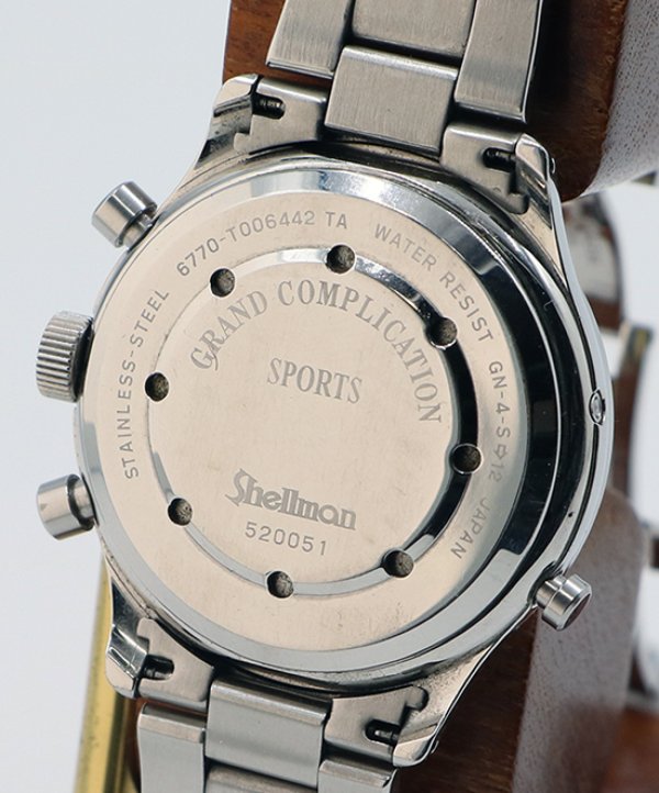 シェルマン グランドコンプリケーション　スポーツ　黒文字盤　裏面拡大