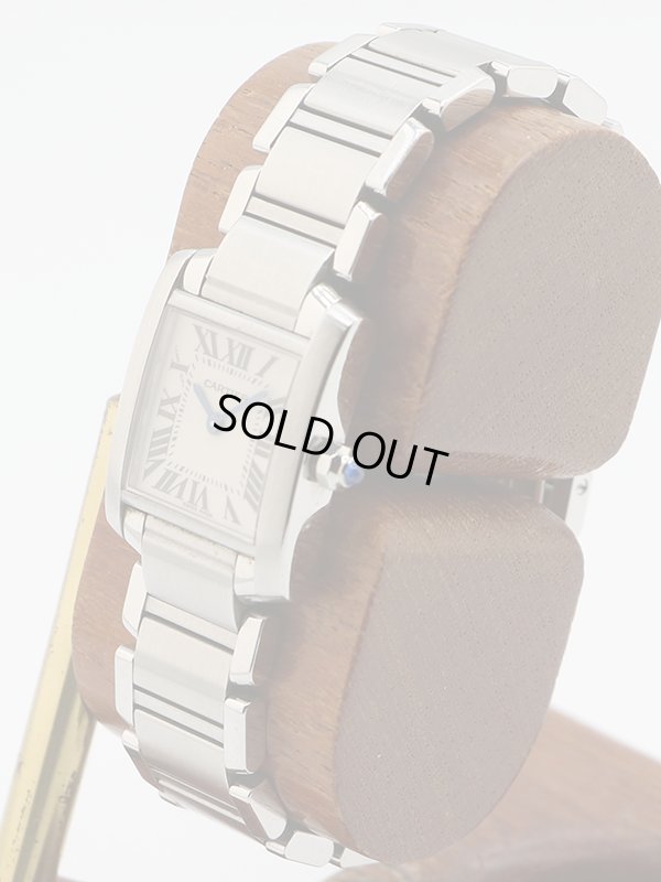 カルティエ　タンクフランセーズＳＭ　２３８４　白文字盤　サイド