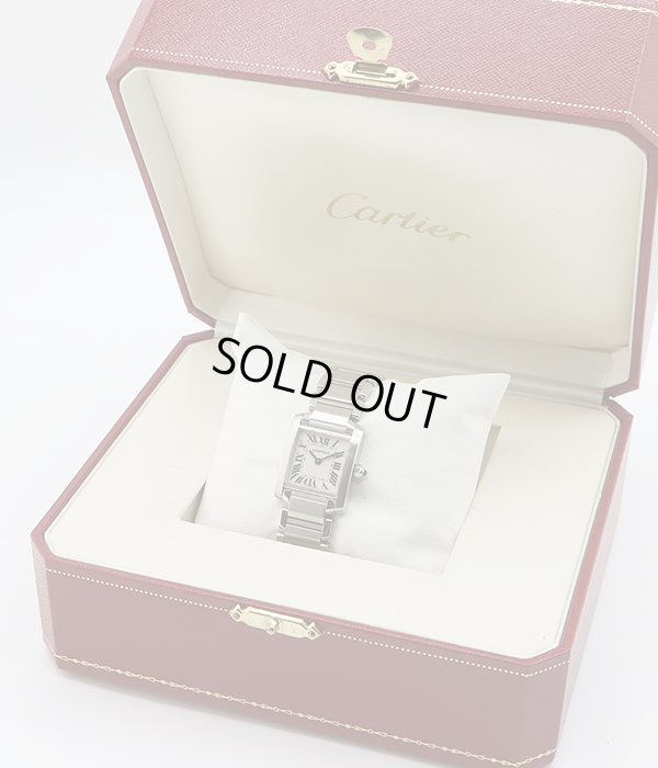 カルティエ　タンクフランセーズＳＭ　２３８４　白文字盤　箱