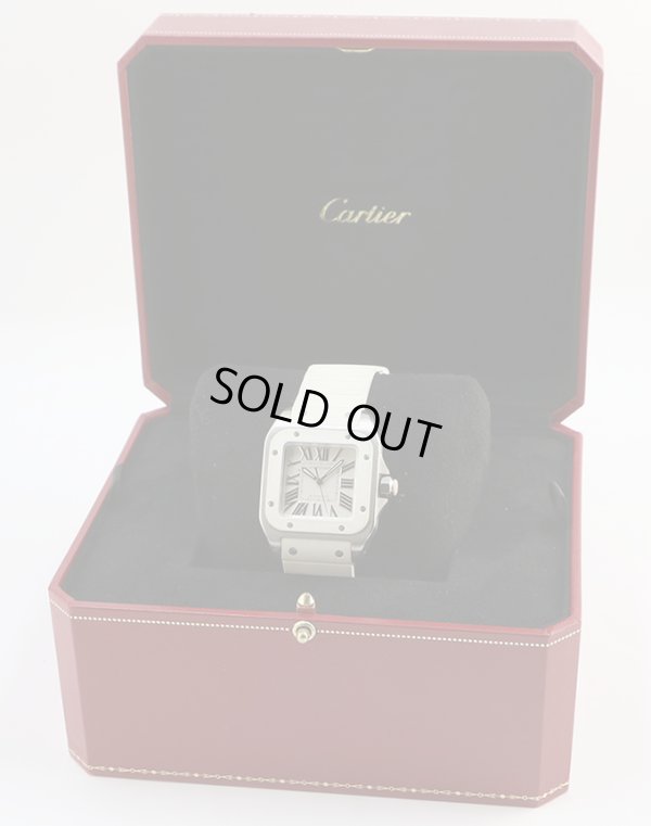 カルティエ　サントス100　2878　白文字盤　箱