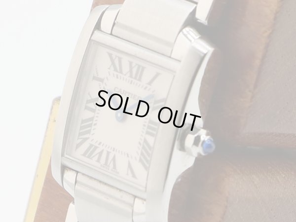 カルティエ　タンクフランセーズＳＭ　２３８４　白文字盤　サイド拡大