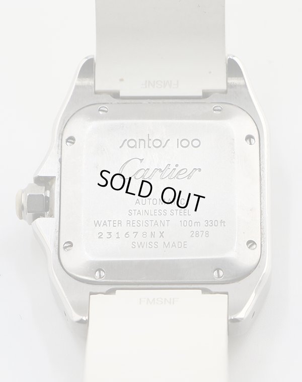 カルティエ　サントス100　2878　白文字盤　裏面拡大
