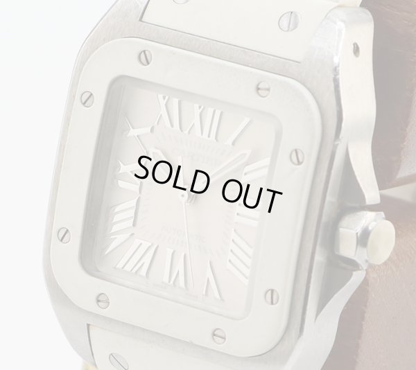 カルティエ　サントス100　2878　白文字盤　サイド拡大