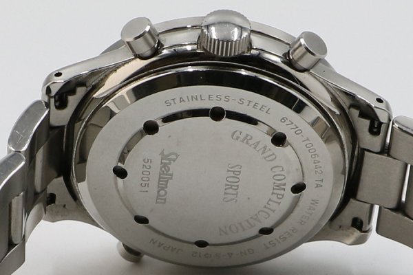 シェルマン グランドコンプリケーション　スポーツ　黒文字盤　裏面拡大