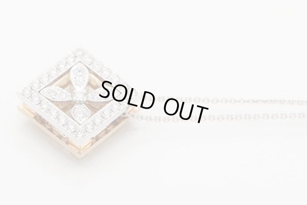 ミキモト　K18WG/PG ダイアイリペンダントネックレス 0.25ct 0.71ct 11.40g　表面サイド