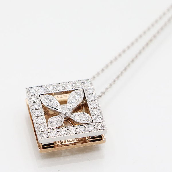 ミキモト　K18WG/PG ダイアイリペンダントネックレス 0.25ct 0.71ct 11.40g