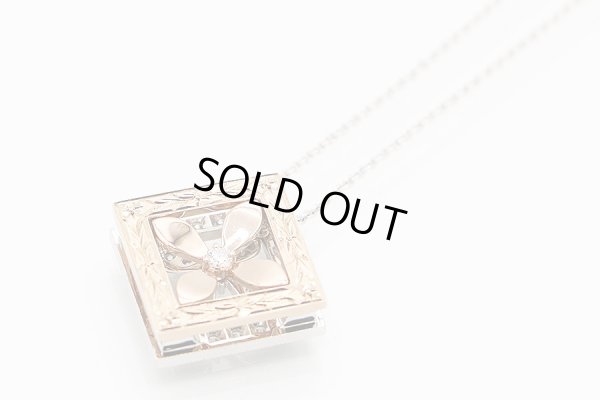 ミキモト　K18WG/PG ダイアイリペンダントネックレス 0.25ct 0.71ct 11.40g　裏面