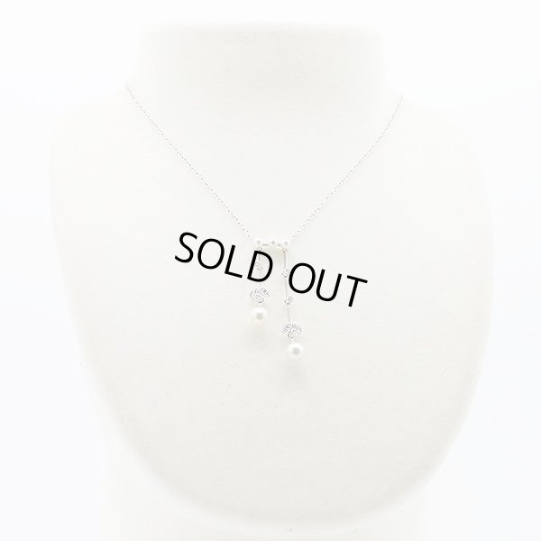 ミキモト　K18WG パールダイアイリネックレス 4.90g　装着イメージ