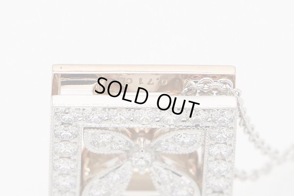 ミキモト　K18WG/PG ダイアイリペンダントネックレス 0.25ct 0.71ct 11.40g　刻印