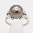 ミキモト　PT950 黒蝶パールダイアイリリング 12.00mm 0.84ct 7.40g