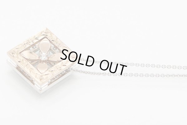 ミキモト　K18WG/PG ダイアイリペンダントネックレス 0.25ct 0.71ct 11.40g　裏面サイド