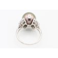 ミキモト　PT950 黒蝶パールダイアイリリング 12.00mm 0.84ct 7.40g　内側