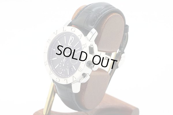 ブルガリ　ブルガリブルガリ　ＢＢ４２ＳＬＣＨ　クロノグラフ　黒文字盤　サイド