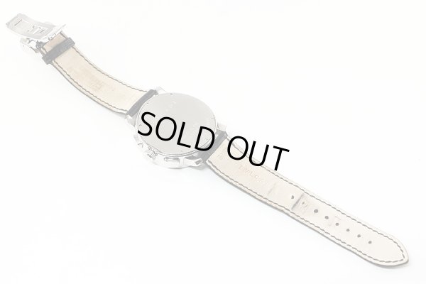 ブルガリ　ブルガリブルガリ　ＢＢ４２ＳＬＣＨ　クロノグラフ　黒文字盤　革ベルト状態　裏面