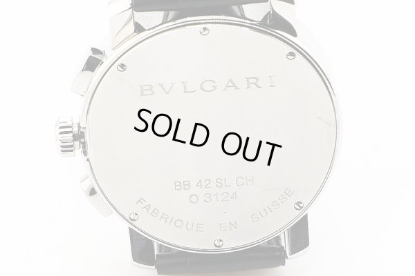 ブルガリ　ブルガリブルガリ　ＢＢ４２ＳＬＣＨ　クロノグラフ　黒文字盤　裏面拡大