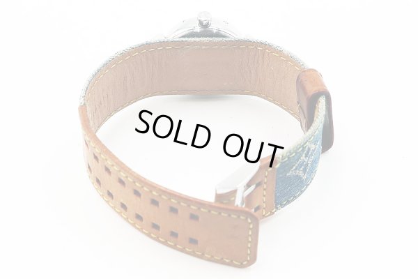 ルイ・ヴィトン　タンブール　Ｑ１２１１　茶文字盤　デニム革ベルト