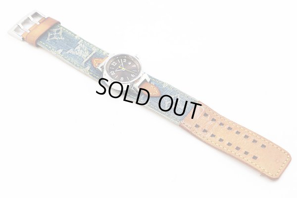 ルイ・ヴィトン　タンブール　Ｑ１２１１　茶文字盤　革ベルト状態　表面